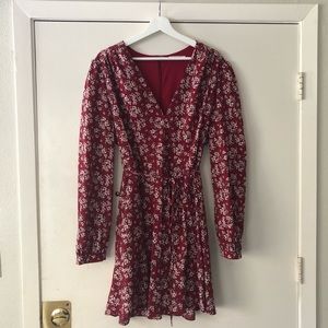 ASOS Floral Long Sleeve Midi Dress